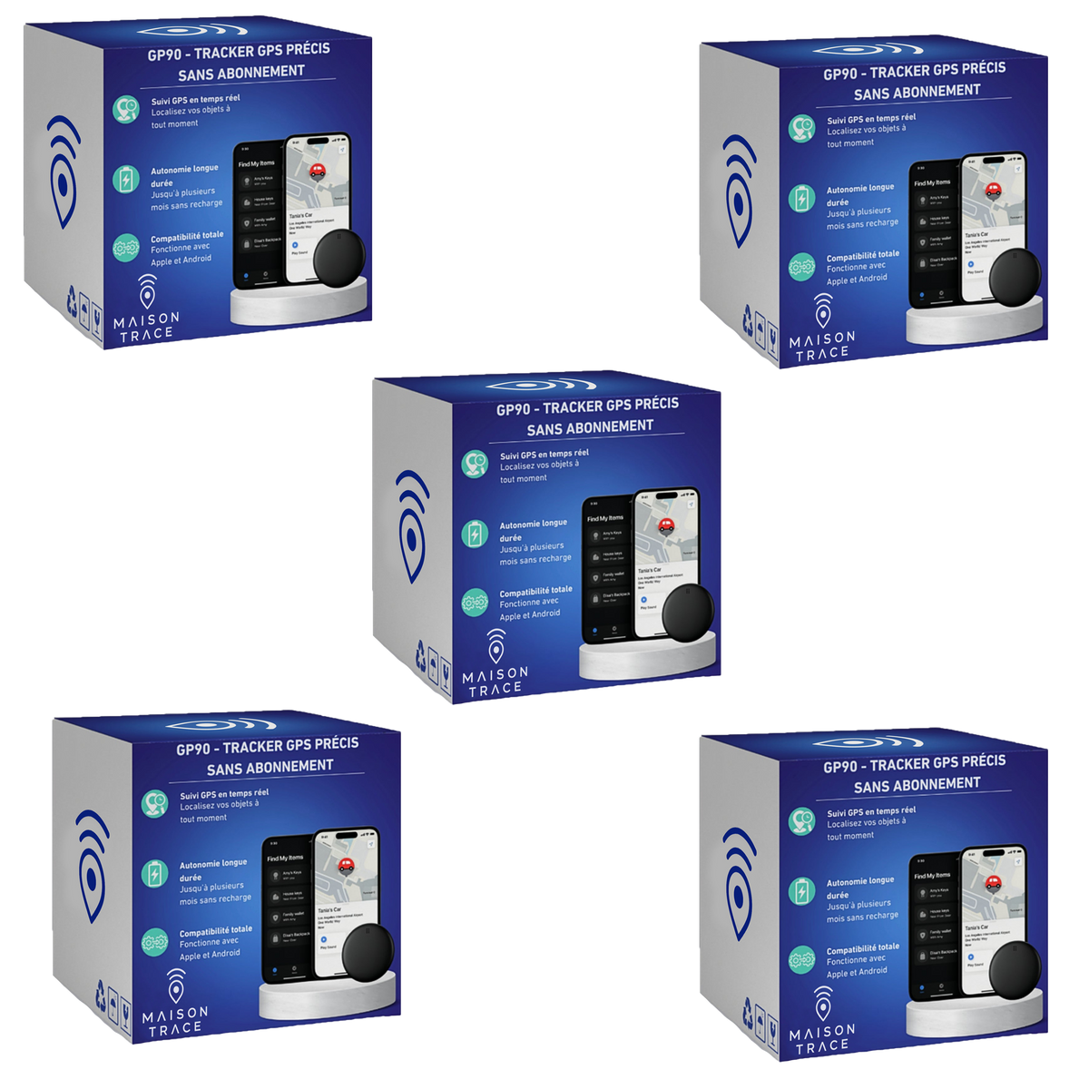 Maison Trace Orbit (GP90)- Tracker GPS précis sans abonnement (Android/Apple)