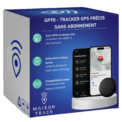 Maison Trace Orbit  (GP90)- Tracker GPS précis sans abonnement (Android/Apple)